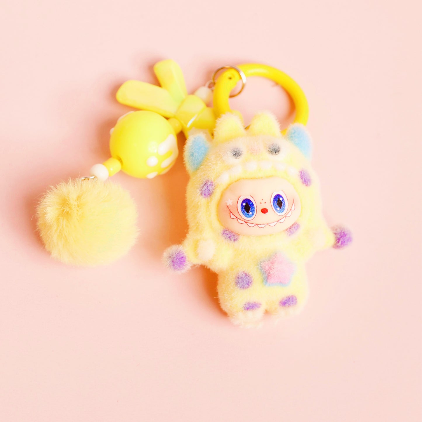 Mini Labubu Inspired Keychain — Plush Monster Bag Charm | Pastel Collectible Accessory | Craftlulu