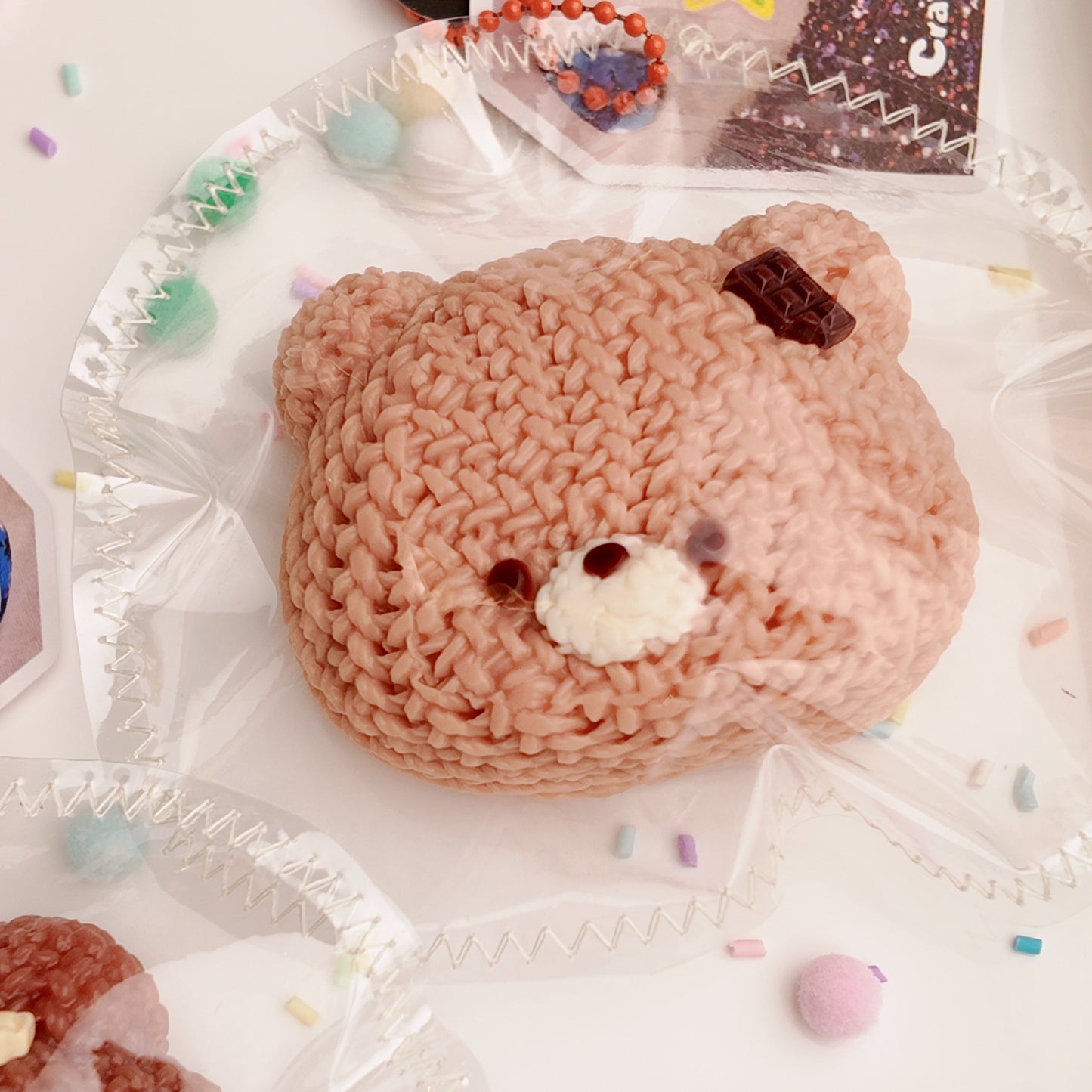 Yarn-style Bear Squishy Toy