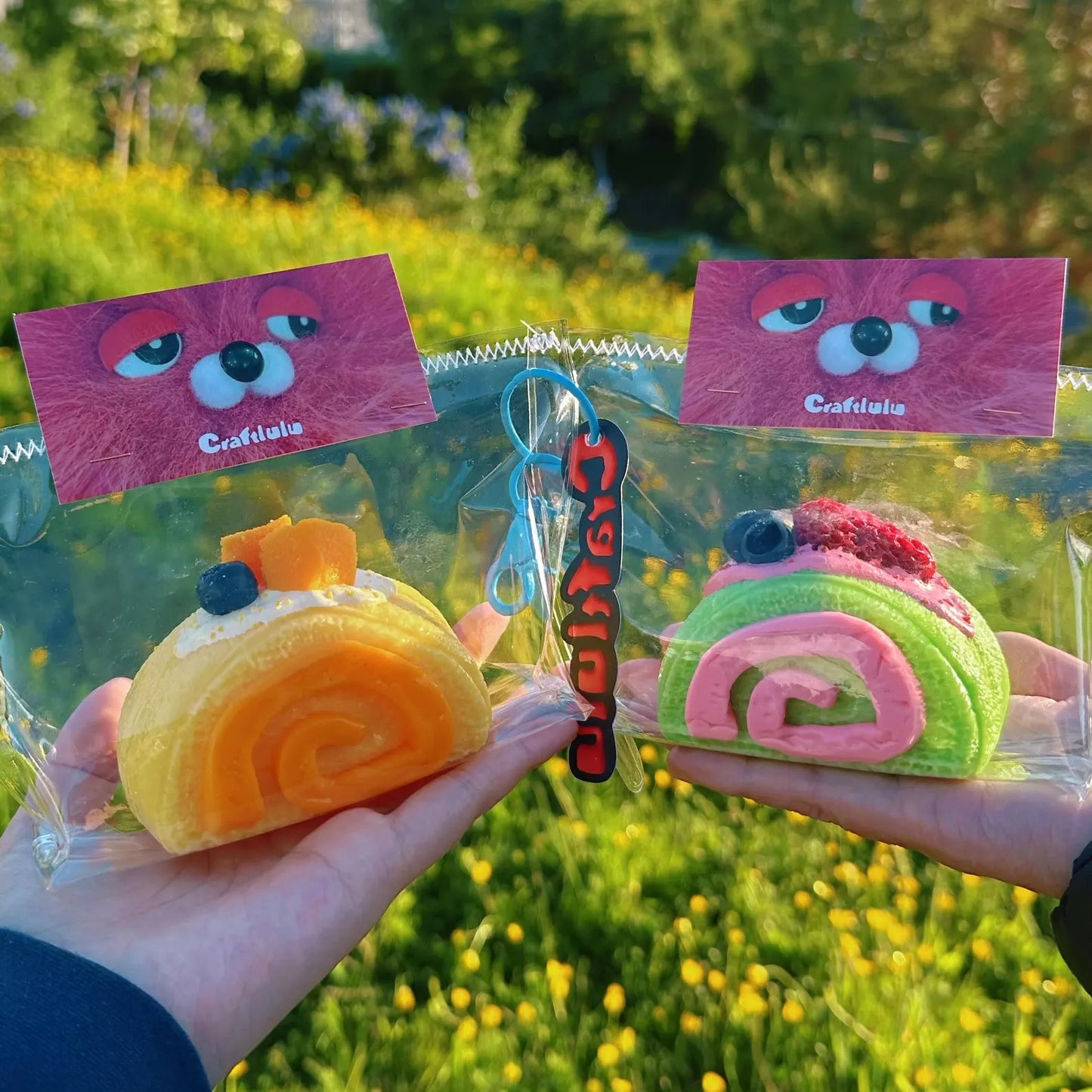 Handmade Fruit Swiss Roll Squishy