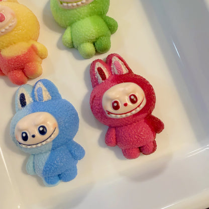 Labubu 3.0 Handmade Silicone Squishy — Kawaii Bag Charm & Stress Relief Squeeze Toy | Game Day Fidget Toy