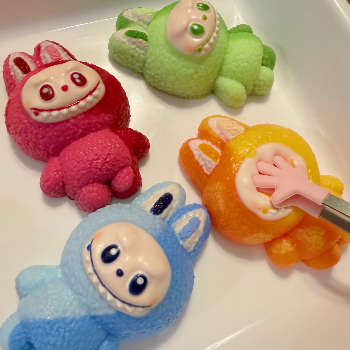 Labubu 3.0 Handmade Silicone Squishy — Kawaii Bag Charm & Stress Relief Squeeze Toy | Game Day Fidget Toy