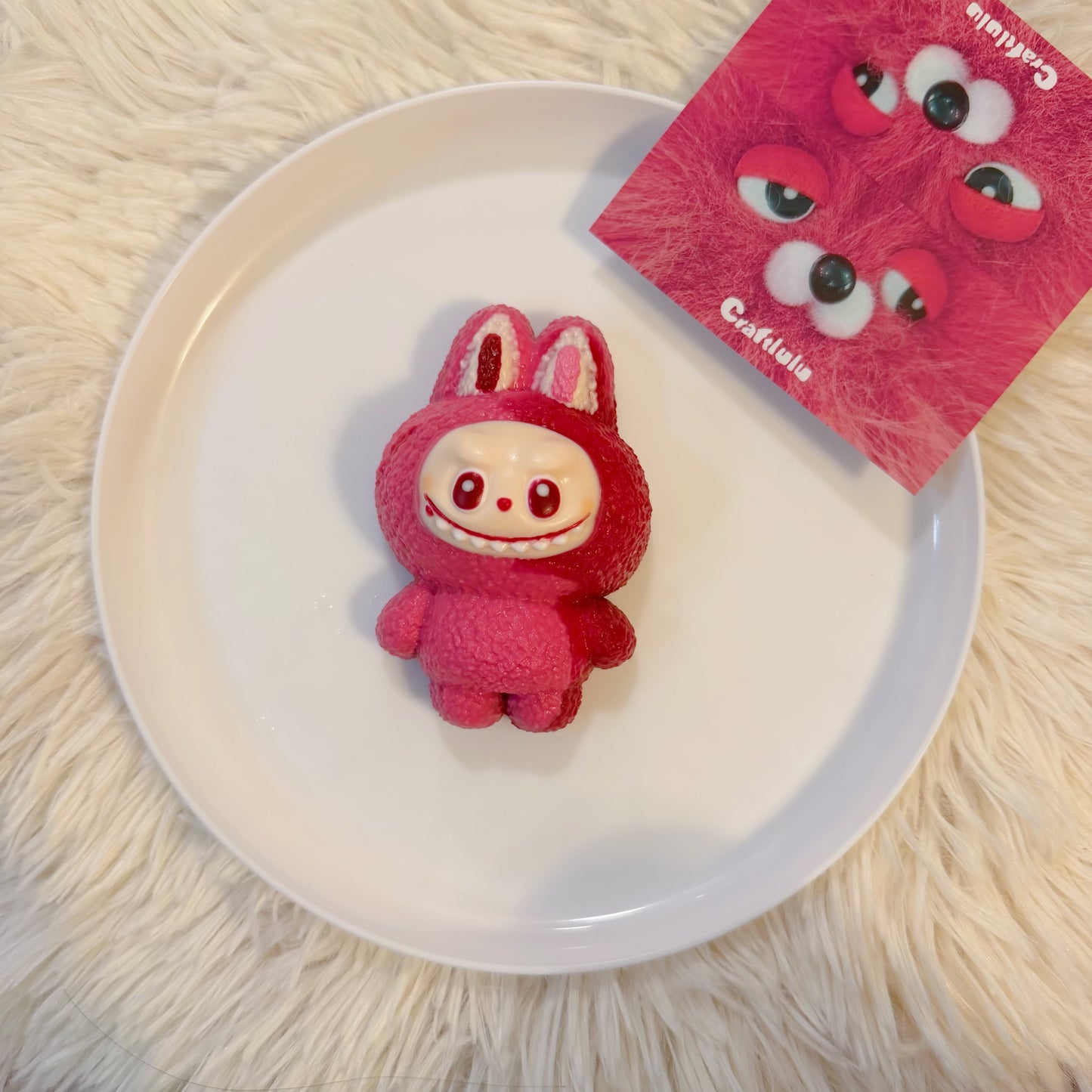 Labubu 3.0 Handmade Silicone Squishy — Kawaii Bag Charm & Stress Relief Squeeze Toy | Game Day Fidget Toy