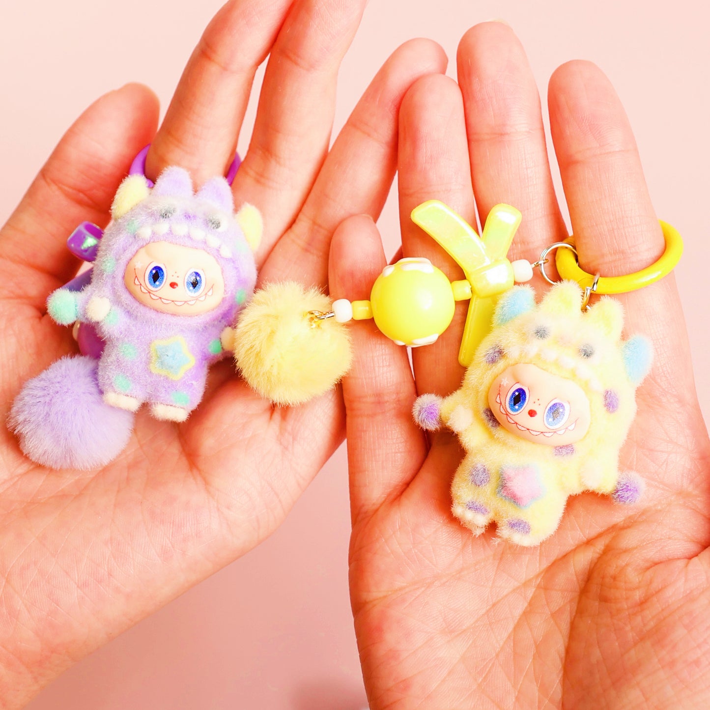 Mini Labubu Inspired Keychain — Plush Monster Bag Charm | Pastel Collectible Accessory | Craftlulu