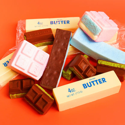 Handmade Sea Salt Cheese Bar Slow Rise Squishy | Soft Slow Rebound Fidget | Cute Desk Decor