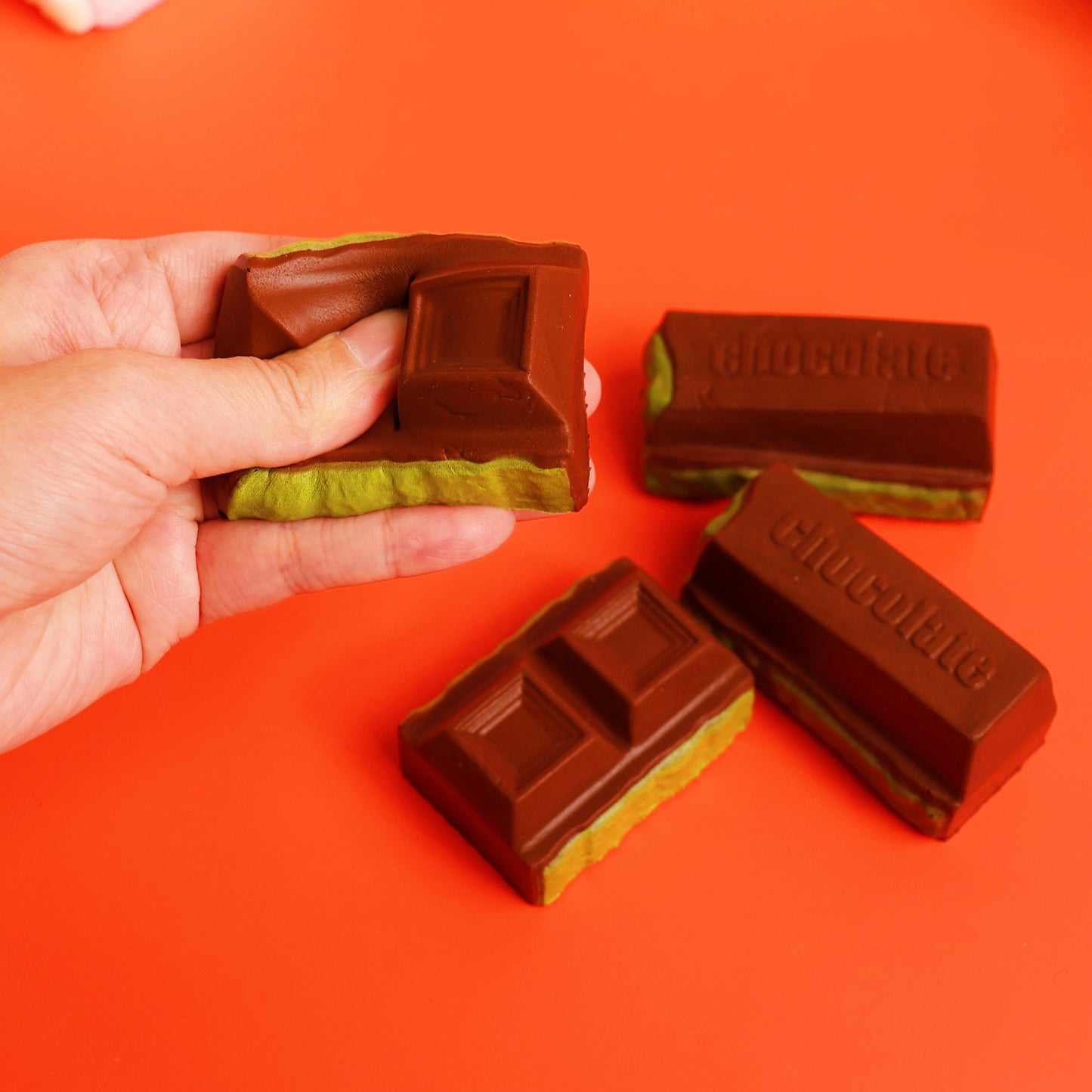 Handmade Matcha Chocolate Square Slow Rise Squishy