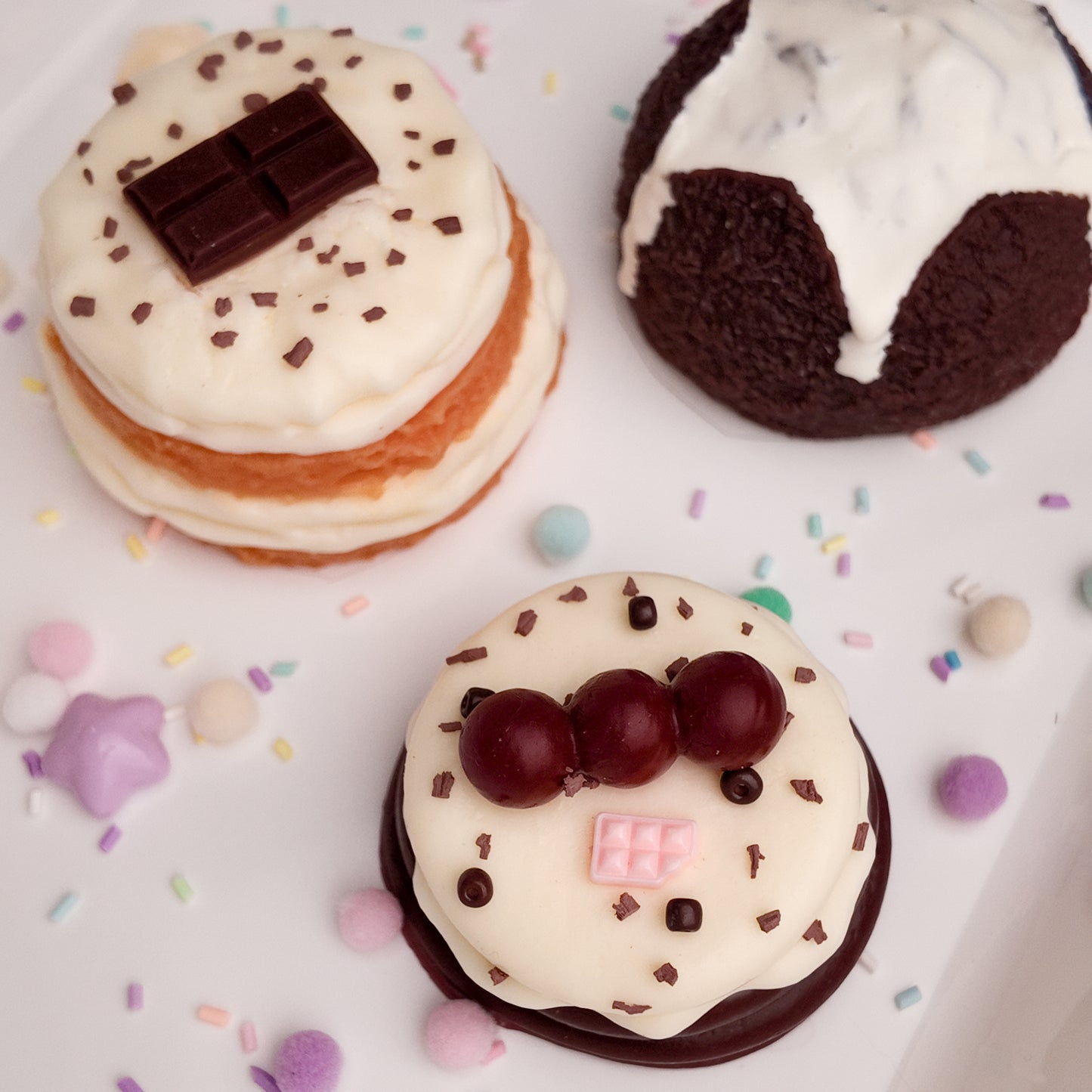 Cherry Cream Chocolate Pie Squishy Dessert Toy