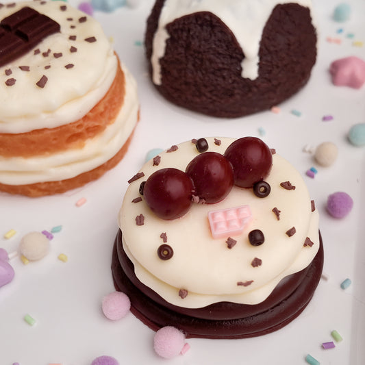 Cherry Cream Chocolate Pie Squishy Dessert Toy