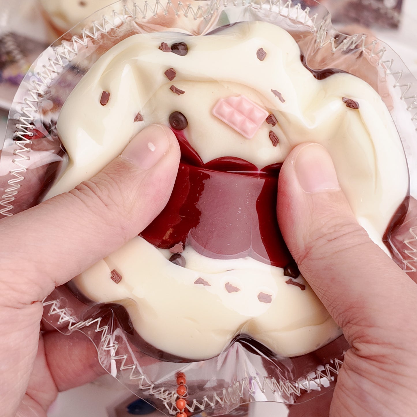 Cherry Cream Chocolate Pie Squishy Dessert Toy
