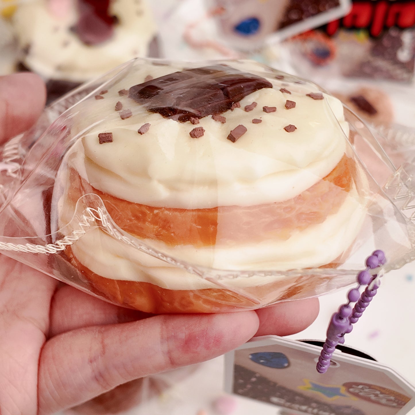 Layered Chocolate Cream Cake Squishy Toy