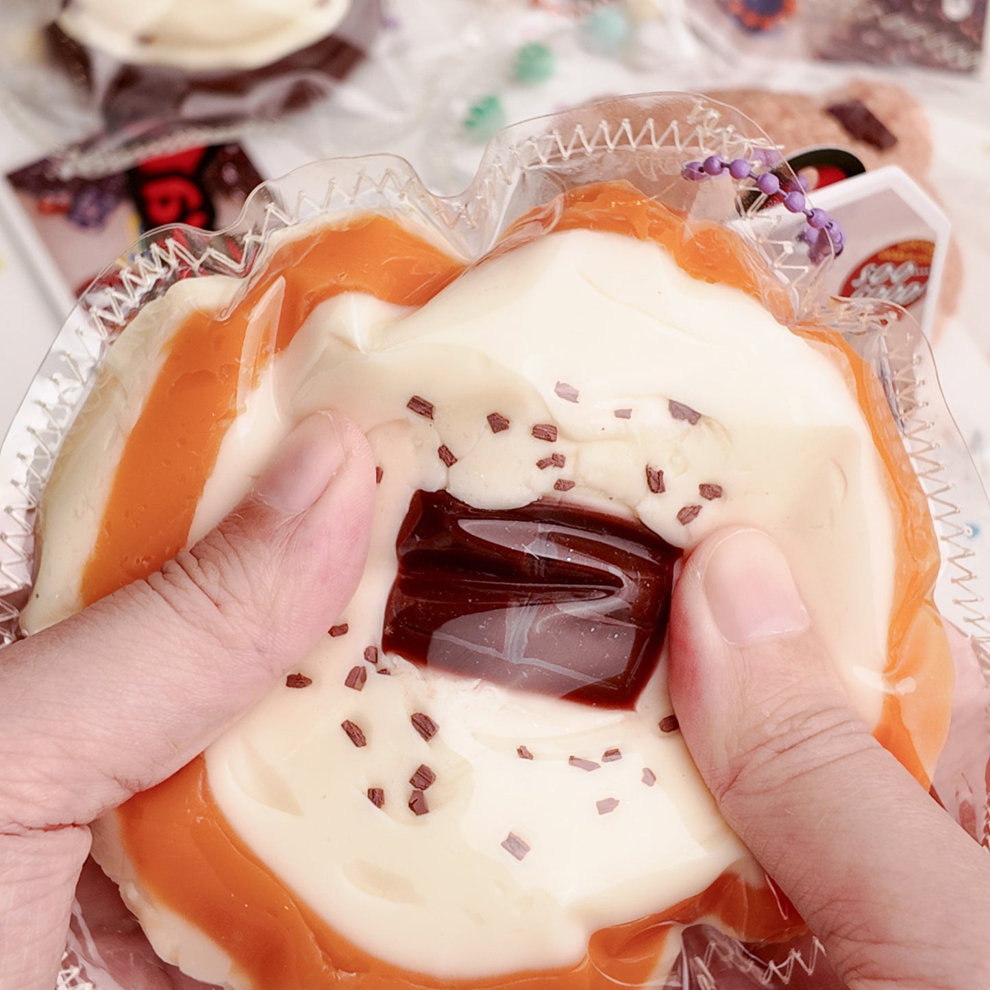 Layered Chocolate Cream Cake Squishy Toy