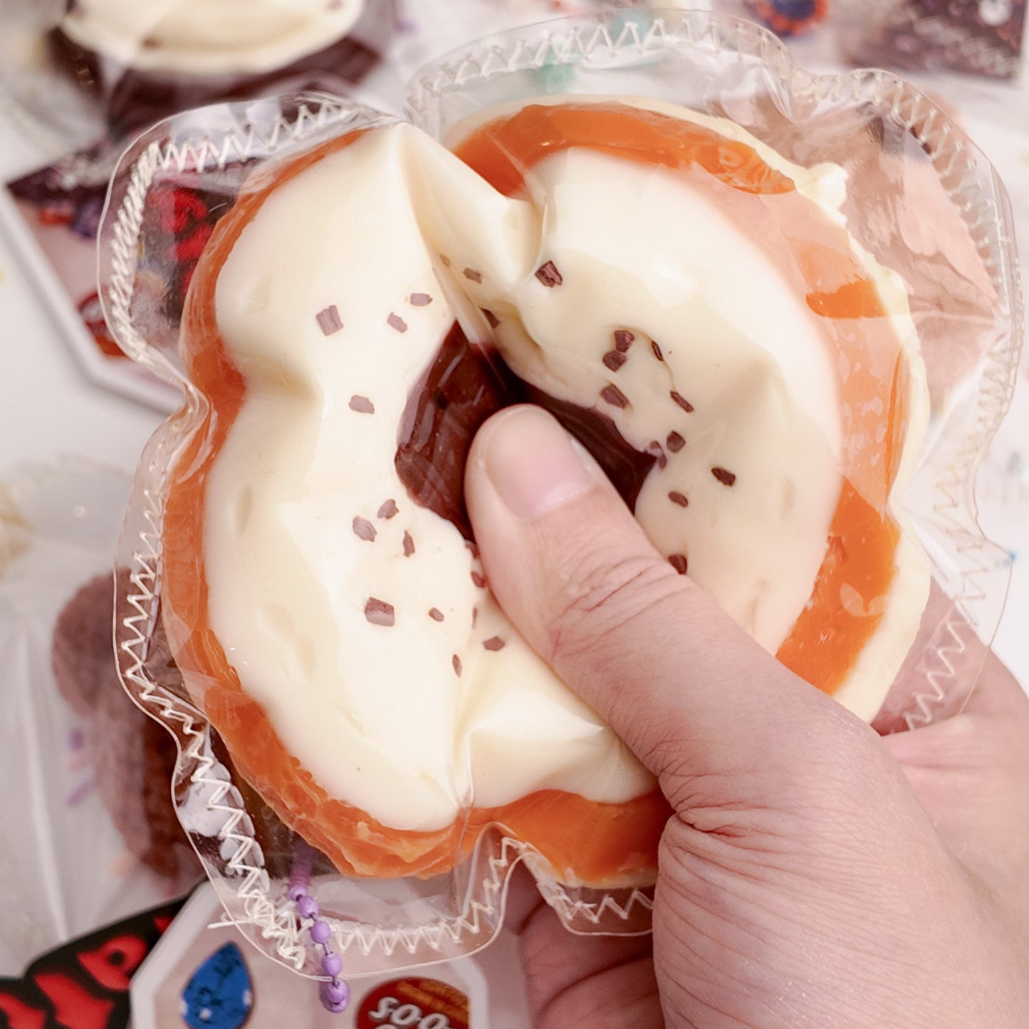 Layered Chocolate Cream Cake Squishy Toy