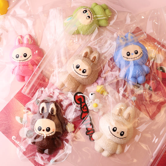 Labubu Macaron Collection| Handmade Squishy| Soft Silicone Stress Relief Fidget Toy| Adorable Bag Charm| Cute Desk Decor| Birthday gift