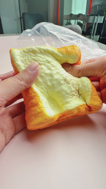 Jumbo Toast Bread Squishy | Scented Slow Rising Fidget Toy | Ultra Thick Stress Relief Sensory Toy for Adults & Kids
